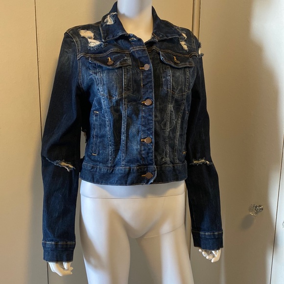 Fashion Nova Distressed Denim Jacket (L) - Picture 4 of 11